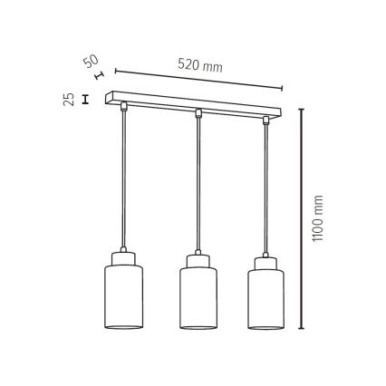 Candeeiro suspenso BOSCO 3xE27/60W/230V Bétula