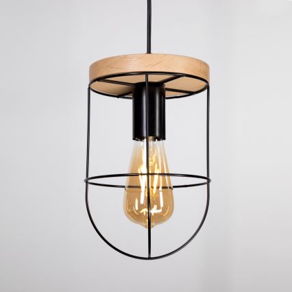 Candeeiro suspenso NETUNO 1xE27/60W/230V carvalho