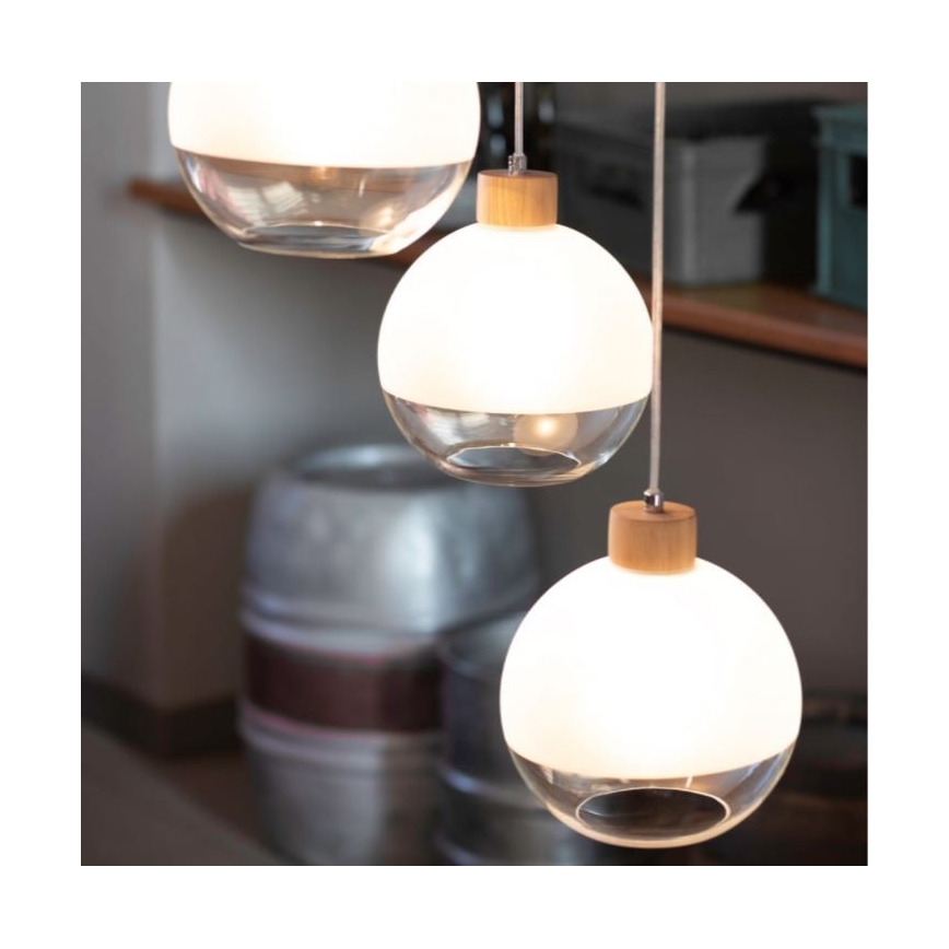 Candeeiro suspenso ALESSANDRO 1xE27/60W/230V carvalho