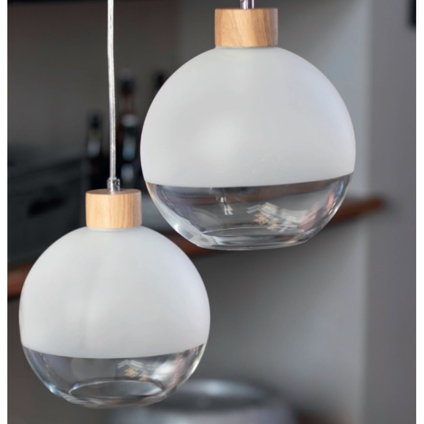 Candeeiro suspenso LINEA 3xE27/60W/230V carvalho