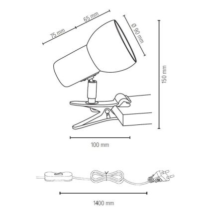 Candeeiro com um clipe SVENDA 1xE27/60W/230V faia - certificado por FSC