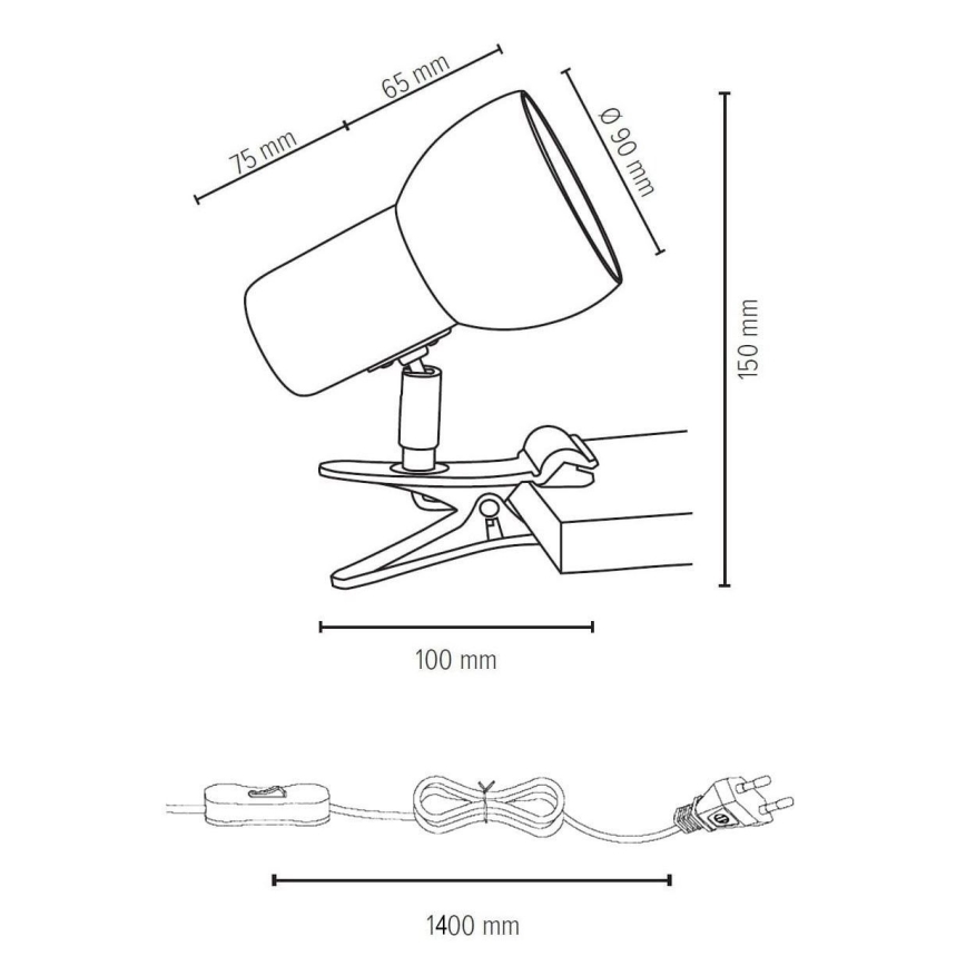 Candeeiro com um clipe SVENDA 1xE27/60W/230V faia - certificado por FSC