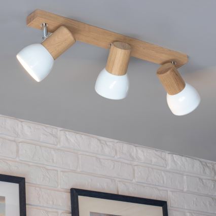 Foco SVENDA 3xE27/60W/230V carvalho