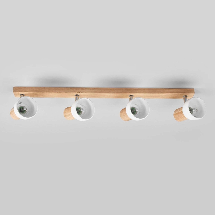 Candeeiro de focos SVENDA 4xE27/60W/230V carvalho/branco