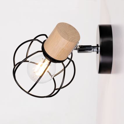 Foco de parede PHIPHI 1xE27/60W/230V carvalho