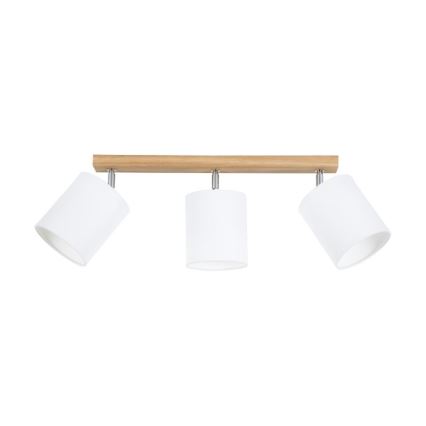 Luminária de focos APRILLIA 3xE27/25W/230V carvalho/branco