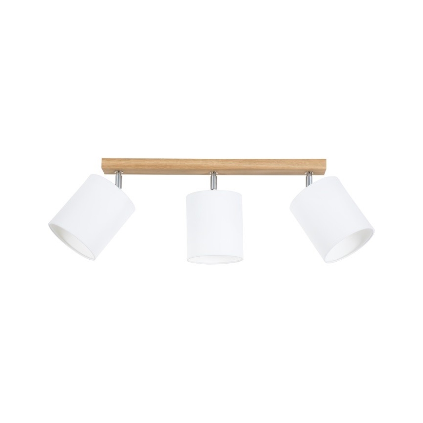 Luminária de focos APRILLIA 3xE27/25W/230V carvalho/branco