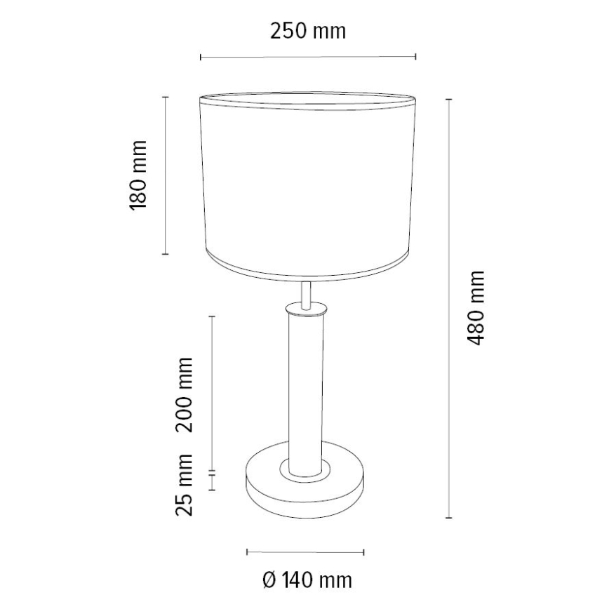 Candeeiro de mesa BENITA 1xE27/60W/230V 48 cm castanho/carvalho