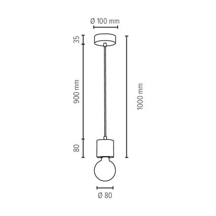 Candeeiro suspenso TRONGO ROUND 1xE27/60W/230V faia