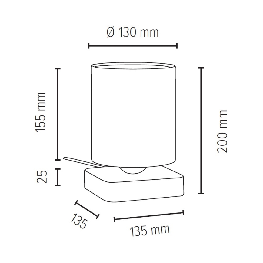 Candeeiro de mesa JENTA 1xE27/25W/230V carvalho