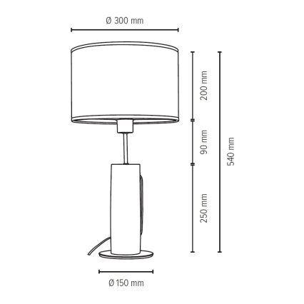 Candeeiro de mesa PINO 1xE27/40W/230V pinho