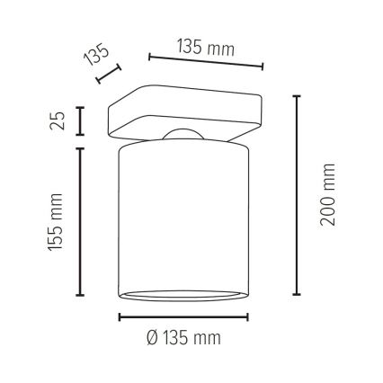 Iluminação de teto JENTA 1xE27/25W/230V carvalho