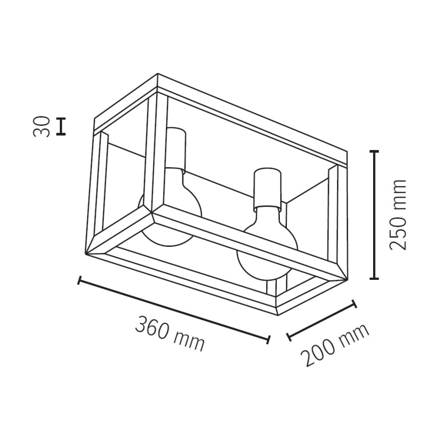 Candeeiro de tecto KAGO 2xE27/60W/230V carvalho mate