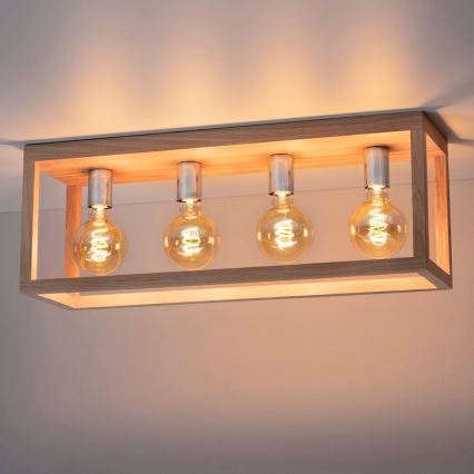 Candeeiro de tecto KAGO 4xE27/60W/230V carvalho fosco