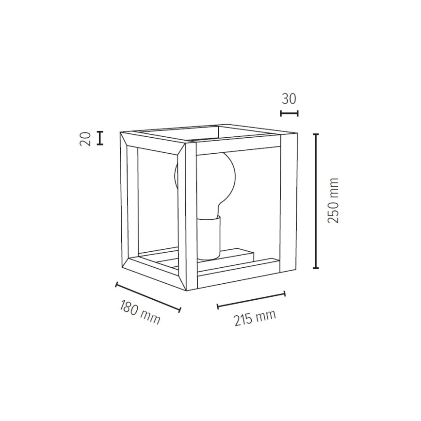 Aplique de parede KAGO 1xE27/40W/230V carvalho