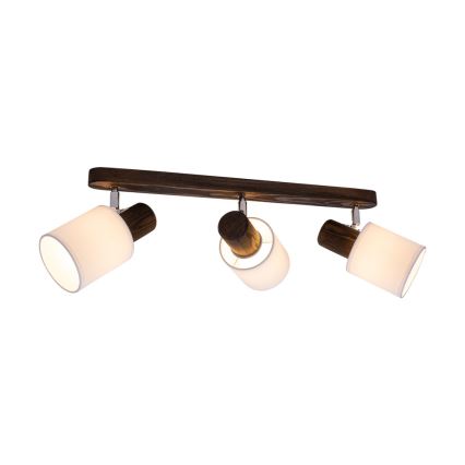 Foco de teto TRENDY 3xE27/15W/230V pinho