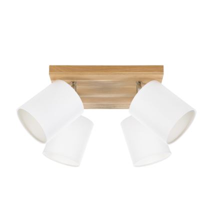 Foco de teto APRILLIA 4xE27/25W/230V carvalho/branco