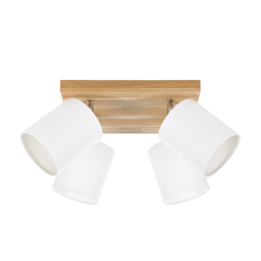 Foco de teto APRILLIA 4xE27/25W/230V carvalho/branco