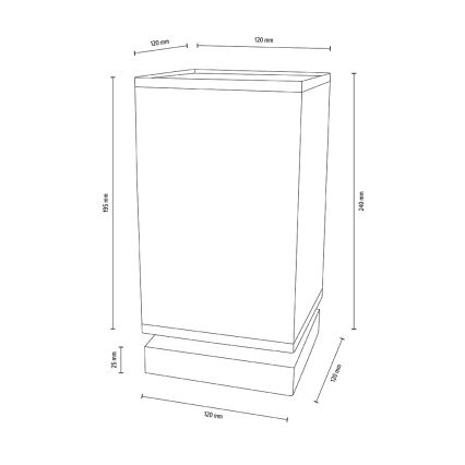 Candeeiro de mesa FIRE 1xE27/25W/230V carvalho/bege carvalho