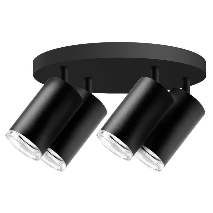 LED RGBW dimerizável spot para casa de banho TURYN 4x GU10/4,8W/230V 3000K IP44 preto + comando remoto