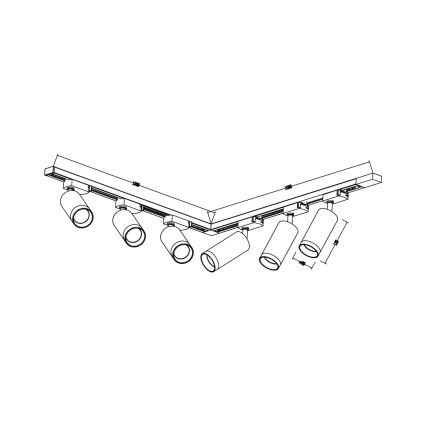 Spot para sistema de calha MICA 6xGU10/10W/230V branco/cromado mate