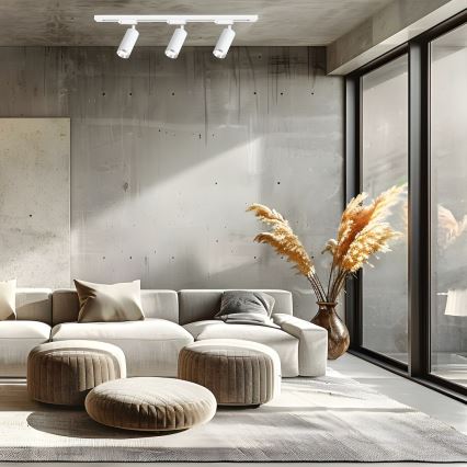 Spot para sistema de trilho MICA 3xGU10/10W/230V branco/cromo mate