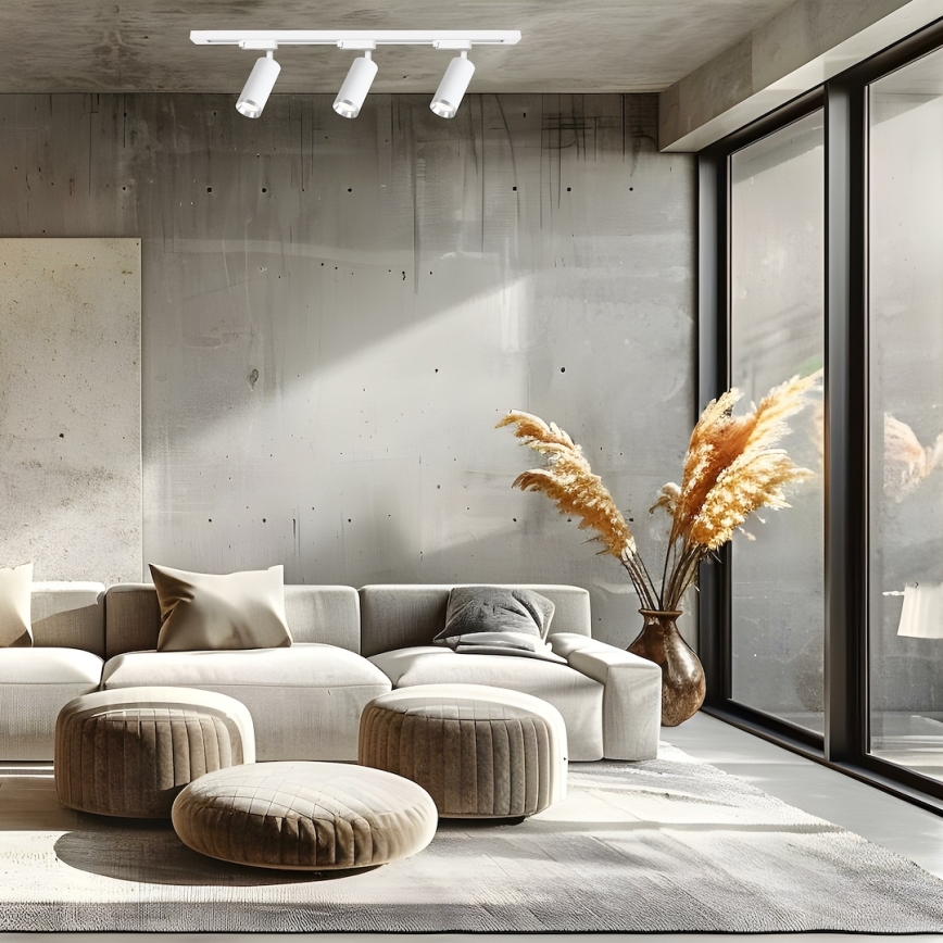 Spot para sistema de trilho MICA 3xGU10/10W/230V branco/cromo mate