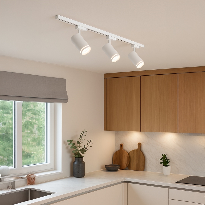 Spot para sistema de trilho monofásico PIPE 1xGU10/10W/230V branco