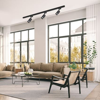 Spot para sistema de trilho monofásico PIPE 1xGU10/10W/230V preto