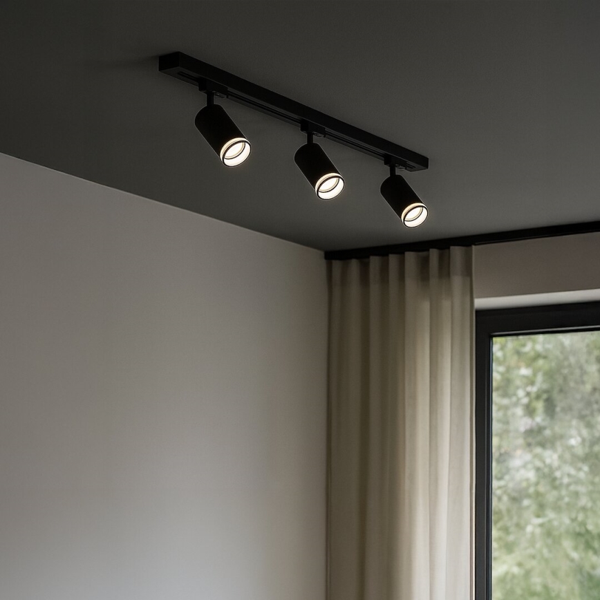 Spot para sistema de trilho monofásico PIPE 1xGU10/10W/230V preto