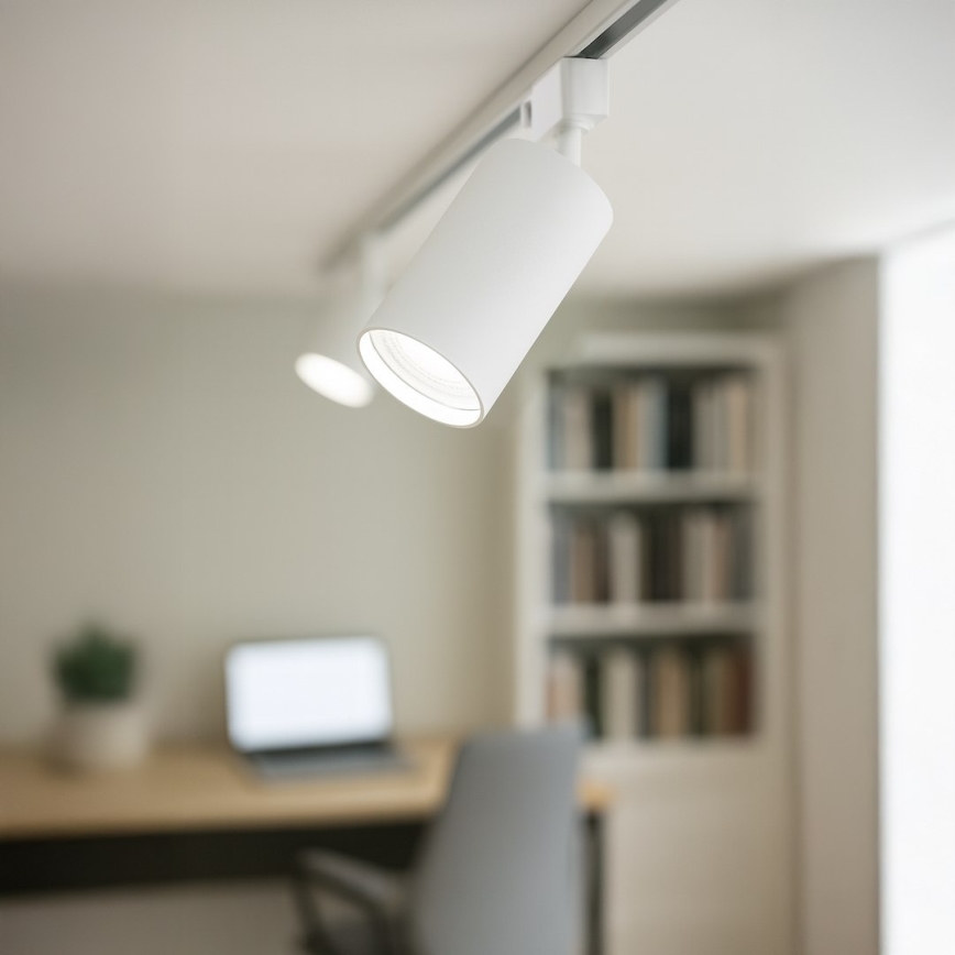 Spot para sistema de trilho monofásico TIGER 1xGU10/10W/230V branco