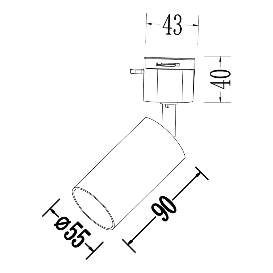 Spot para sistema de trilho monofásico TIGER 1xGU10/10W/230V branco