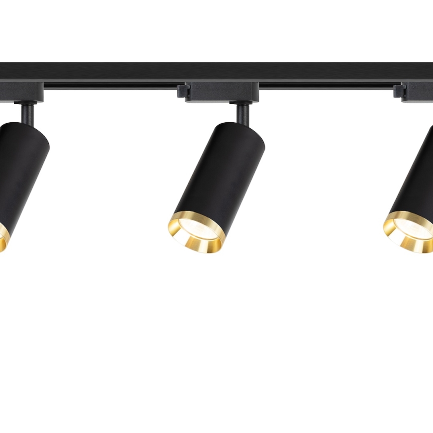 Spot para sistema de trilhos MICA 3xGU10/10W/230V preto/dourado