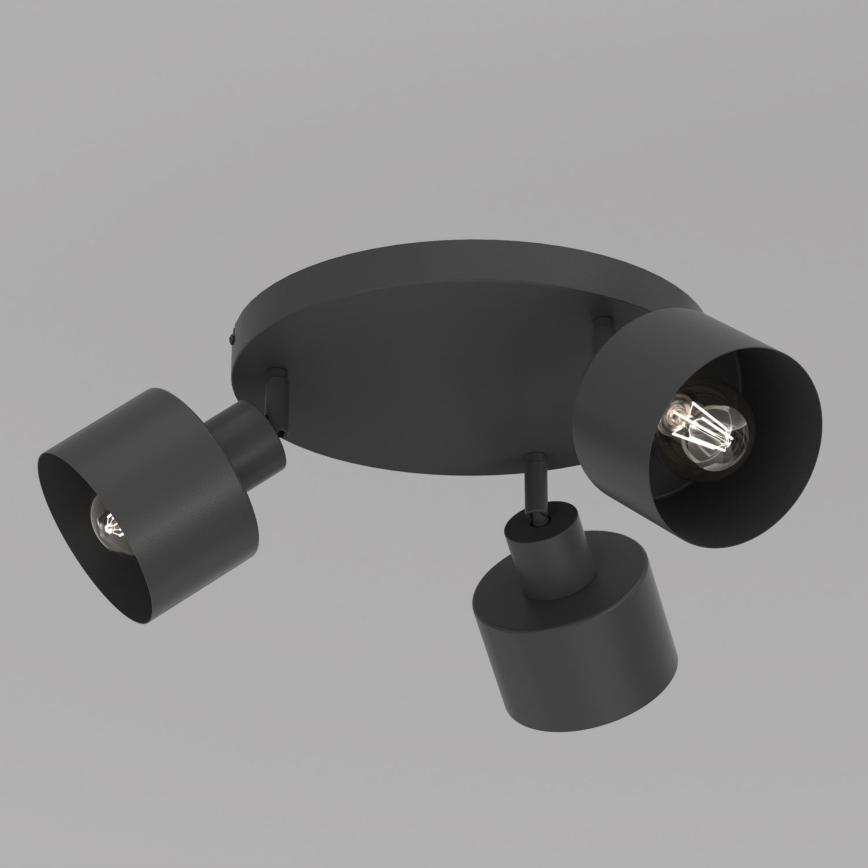 Spot PARKLA 3xE27/15W/230V preto
