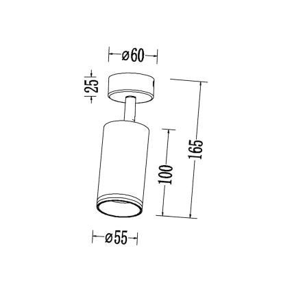 Spot PIPE 1xGU10/10W/230V preto