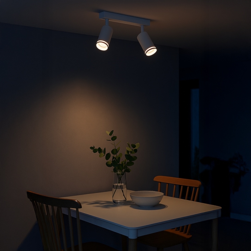 Spot PIPE 2xGU10/10W/230V branco