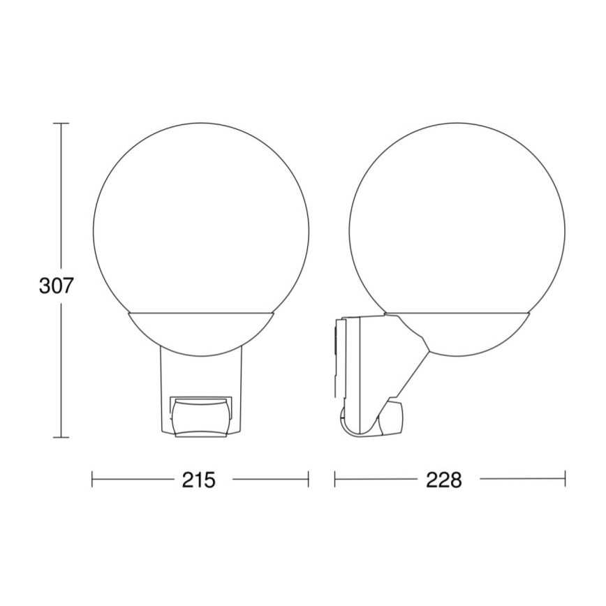 STEINEL 005917 - Iluminação de parede exterior com sensor L585S 1xE27/60W branco IP44