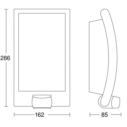 Steinel 009816 - Iluminação de parede exterior com sensor L 22 S 1xE27/60W/230V IP44