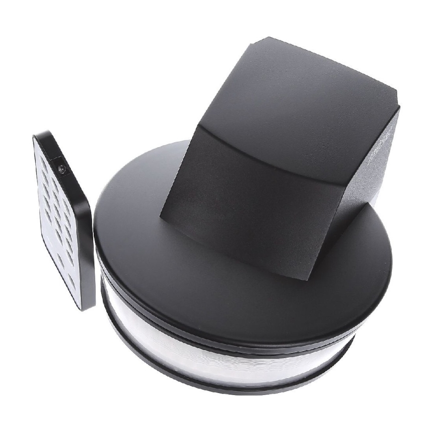 STEINEL 034979 - Sensor de movimento exterior SenslQ S preto IP54 + controlo remoto