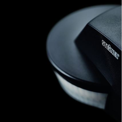 STEINEL 034979 - Sensor de movimento exterior SenslQ S preto IP54 + controlo remoto