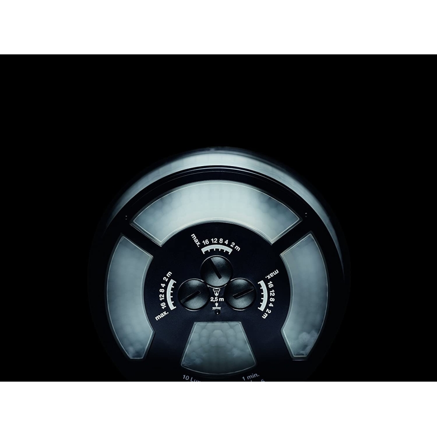 STEINEL 034979 - Sensor de movimento exterior SenslQ S preto IP54 + controlo remoto