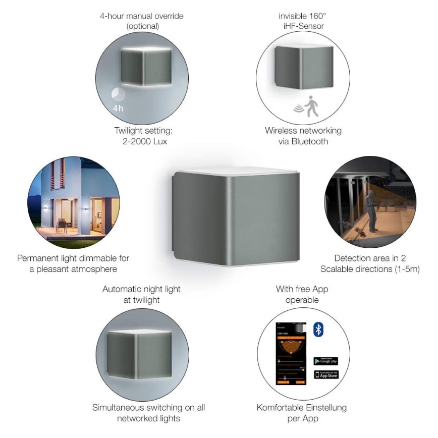 Steinel 055530 - Iluminação exterior LED com sensor L 840 LED/9,5W/230V IP44 antracite