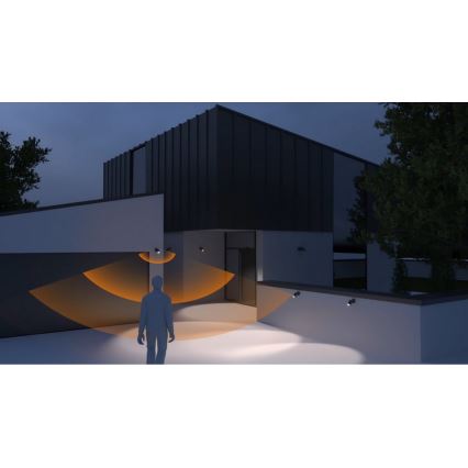 Steinel 058647 - Iluminação exterior com sensor SPOT DUO 2xGU10/7,5W/230V IP44