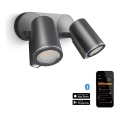 STEINEL 058654 - Iluminação de parede exterior LED com sensor SPOT DUO 2xGU10/7,5W/230V IP44