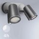 STEINEL 058654 - Iluminação de parede exterior LED com sensor SPOT DUO 2xGU10/7,5W/230V IP44