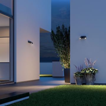 STEINEL 058654 - Iluminação de parede exterior LED com sensor SPOT DUO 2xGU10/7,5W/230V IP44