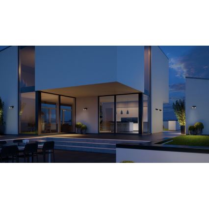 STEINEL 058654 - Iluminação de parede exterior LED com sensor SPOT DUO 2xGU10/7,5W/230V IP44