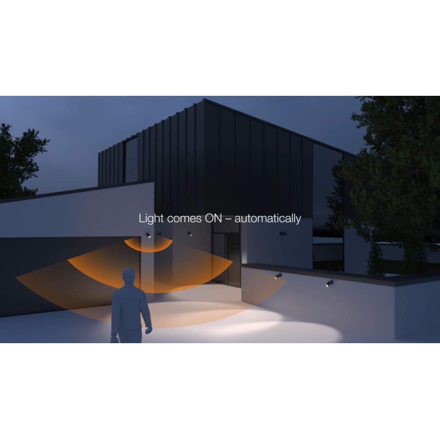 STEINEL 058654 - Iluminação de parede exterior LED com sensor SPOT DUO 2xGU10/7,5W/230V IP44