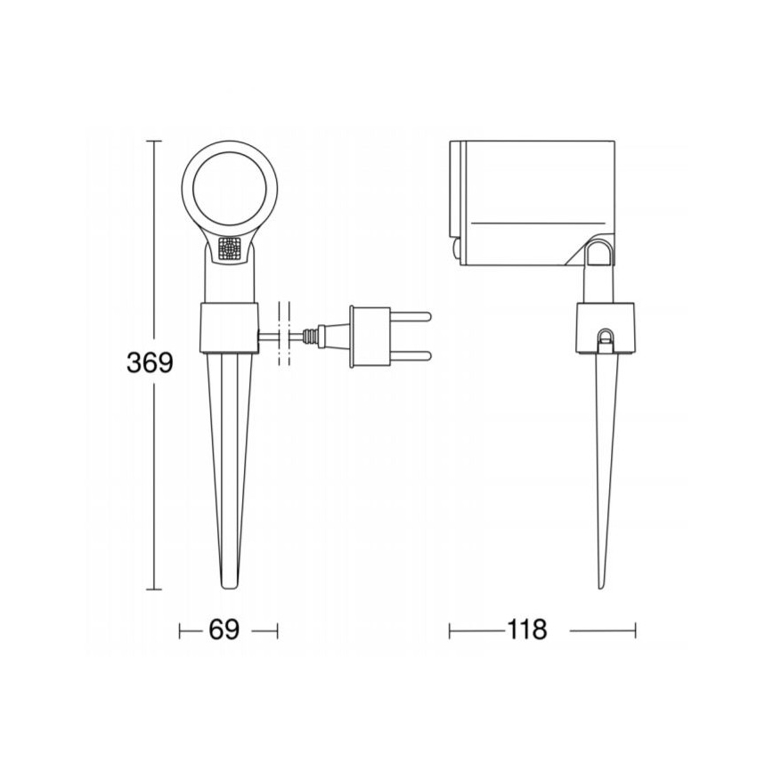 STEINEL 058685 – Candeeiro exterior LED com sensor SPOT GARDEN 1×GU10/7W/230V IP44