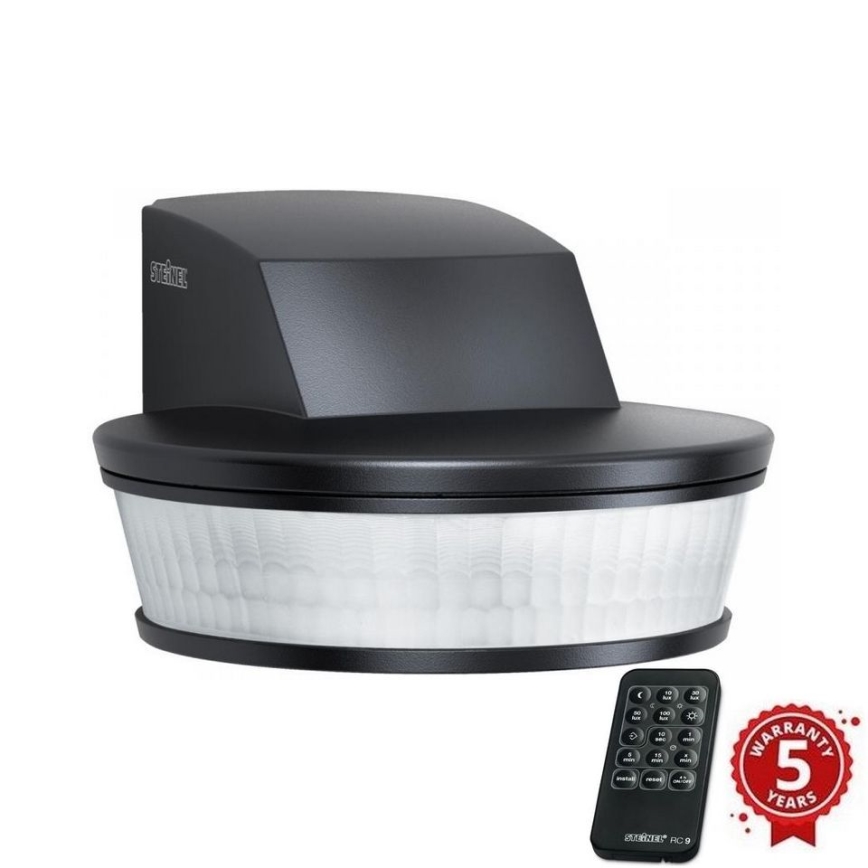 Steinel 059606 - Sensor de movimento SensIQ S IP54 preto+ controlo remoto